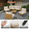 thumbnail image 2 of Clouddwell 7-Piece Beige Wicker Patio Sectional Conversation Set, Water Resistant Thick Cushions & Coffee Table for Backyard Poolside, 2 of 8