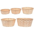 thumbnail image 5 of UNTERING Hand Basket Firm And Stylish Handwoven Round Bamboo Weaving Basket Handwoven Natural Fiber Basket For Shopping Picnic And Storage, 5 of 7
