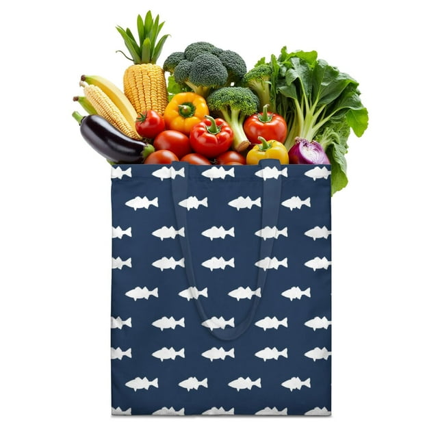 Foldable Tote Bag with Coral Reef & Tropical Fish Design - Durable, Eco-Friendly & Machine Washable Reusable Grocery Bag for Busy Parents & Students