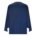 thumbnail image 4 of IROINNID On Sale Plus Size Shirts for Women Crew Neck Long Sleeve Comfortable Trumpet Printed Buttoned Basic Ruched Tops Pleated Blouses,Navy, 4 of 6