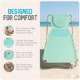 thumbnail image 4 of Ostrich The Ladies Comfort Lounger, Foldable Beach Pool Tanning Chair, Teal, 4 of 13