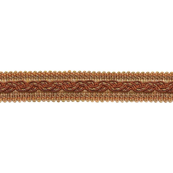 1 1/4" (3cm) Baroque Collection Wide Gimp Braid Trim # 0125BG, Cinnamon Toast Orange #6122 (Rust, Gold) Sold By The Yard (36"/3 ft/0.9m)