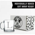 thumbnail image 5 of Spotted Dog Company Etched Monogram 12oz Clear Glass Coffee Mug (Letter L), A-Z Customized Coffee Gifts for Coffee Lovers, Custom Engraved Gifts for Women Her, Personalized Gift for Men, Initial, 5 of 5