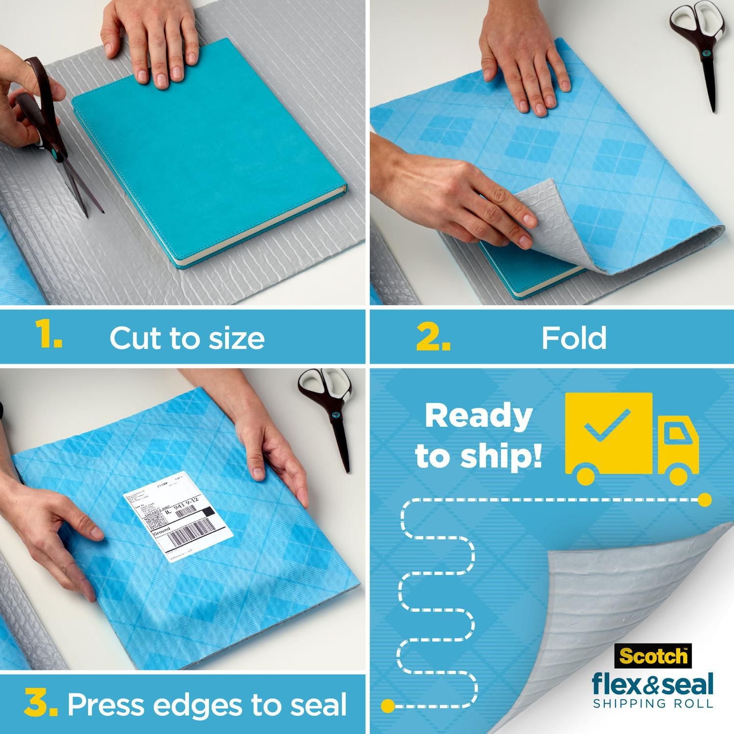 Rouleau d’expédition souple à sceller Scotch(MC), FS-1510-EF, 381 mm x 3,04 m (15 po x 10 pi)