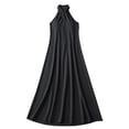 thumbnail image 5 of YuXingFu Mother Of The Bride Dresses for Women Maxi Crew Neck Plus Size Womens Dress Sleeveless with Pocket Long Casual Summer Black S, 5 of 5