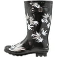 thumbnail image 2 of Norty Women's Hurricane - Glossy Matte Waterproof Mid-Calf Rainboots - Runs 1/2 Size Big 41300-8B(M)US Black Cannabis, 2 of 4