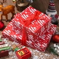 thumbnail image 6 of ZINTBIAL Christmas Wrapping Paper for Kids Adults - Xmas Wrapping Paper with Red/Black Plaid, Reindeer, Gnome, “Ho Ho” Words - 28 x 40 Inches, 6 Jumbo Sheets, Easy to Store, 6 of 7