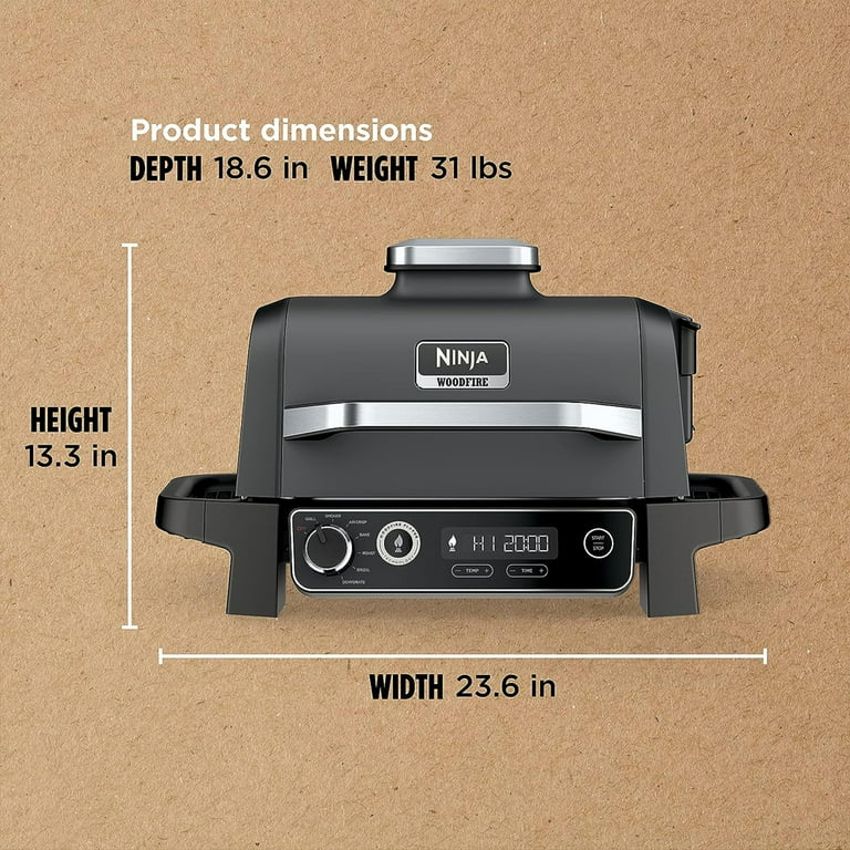 Ninja Woodfire 7-in-1 Outdoor Grill and Smoker 1760-Watt Grey