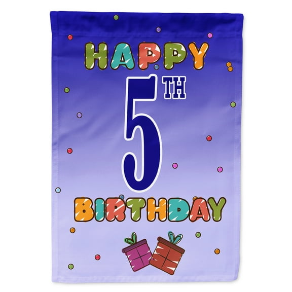 Carolines Treasures CJ1096GF Happy 5th Birthday Flag Garden Size Small multicolor