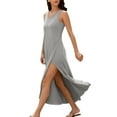 thumbnail image 6 of SHTXOZHI Summer Dresses for Women Sleeveless A-Line Side Slit Beach Casual Long Sundresses, 6 of 7