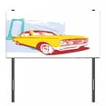 thumbnail image 3 of Vintage Car Headboard, Art with Old Vintage Custom Collector's Car Grunge Urban Background, Upholstered Decorative Metal Bed Headboard with Memory Foam, Twin Size, Yellow Turquoise, by Ambesonne, 3 of 4