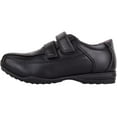 thumbnail image 5 of ABSOLUTE FOOTWEAR Childrens Kids Junior Boys Smart Formal Faux Leather Double Touch and Close School Wedding Shoes - Black - US Child 3, 5 of 7