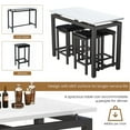 thumbnail image 5 of Counter Height Table Set of 5, Breakfast Bar Table and Stool Set, Minimalist Dining Table with Backless Stools, Wood Top Pub Table & Chair Set for Kitchen Apartment Bistro - Space Saving, 5 of 9