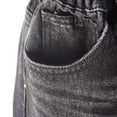 thumbnail image 5 of KIDSCOOL SPACE Little Girls Wide-leg Colored Denim Jeans, 5-14T Loose Elastic Waist with String Ripped Flared Pants,Black,5-6 Years, 5 of 8