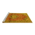 thumbnail image 2 of Ahgly Company Machine Washable Indoor Round Medallion Yellow Traditional Area Rugs, 6' Round, 2 of 4