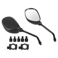 thumbnail image 1 of 1 Set Universal 4.8" ATV Motorcycle Adjustable Rear View Side Oval Shape Mirrors fits 7/8" Handlebar Mount Black, 1 of 1
