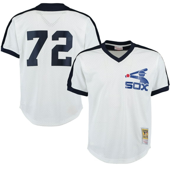 Men's Mitchell & Ness Carlton Fisk White Chicago White Sox Authentic Batting Practice Jersey