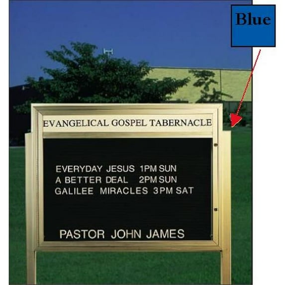 Aarco Products BM2x4B Double Sided Lawn Post - Blue