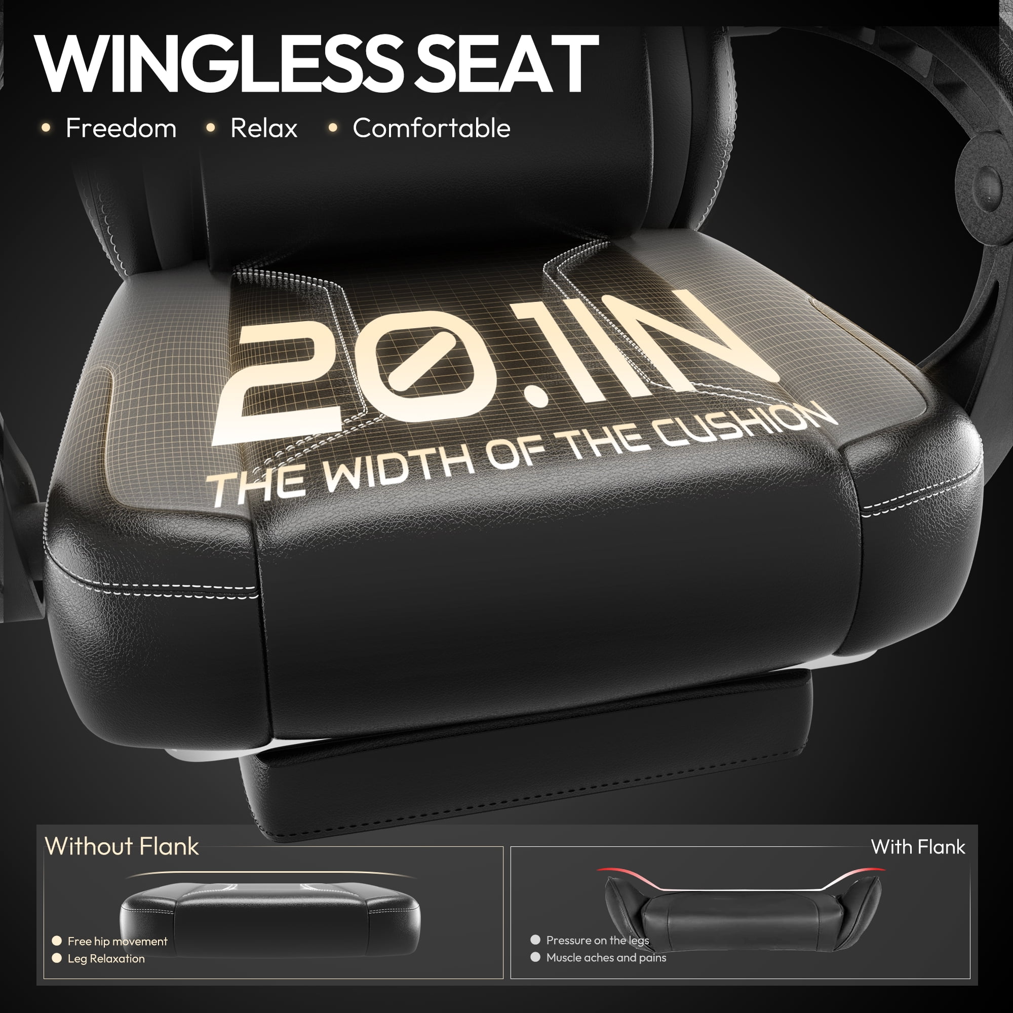 Dowinx Gaming Chair with Pocket Spring Cushion for Adults, Ergonomic Computer Chair with Footrest and Massage Lumbar Support for Office, Gaming, 300LBS, Grey