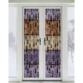 thumbnail image 2 of Purple Brown Blackout Curtains, French Door Curtains for Door Window, Rustic Farmhouse Dog Paw Vintage Privacy Drapery for Patio/Sidelight Doors, 1 Panel with Tieback, 54 x 72 Inches, 2 of 6
