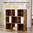 thumbnail image 2 of 9 Wood Cube Storage Organizer with Open Back and Removable Back Panels, 11In Brown Cube Storage Bookshelf, Cubicle Shelf Bookcase for Home Office Bedroom Living Room, Vertical or Horizontal, 2 of 18