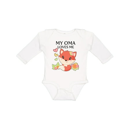 

Inktastic My Oma Loves Me- Little Fox Gift Baby Boy or Baby Girl Long Sleeve Bodysuit