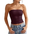 thumbnail image 2 of ASDFVBKG Women Sexy Tube Tops Going Out Double Lined Basic Summer Y2K Tank Top Pink M, 2 of 4