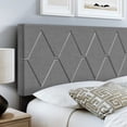 thumbnail image 3 of Skyline Decor Upholstered Linen Platform Bed, Full, Gray, 3 of 5