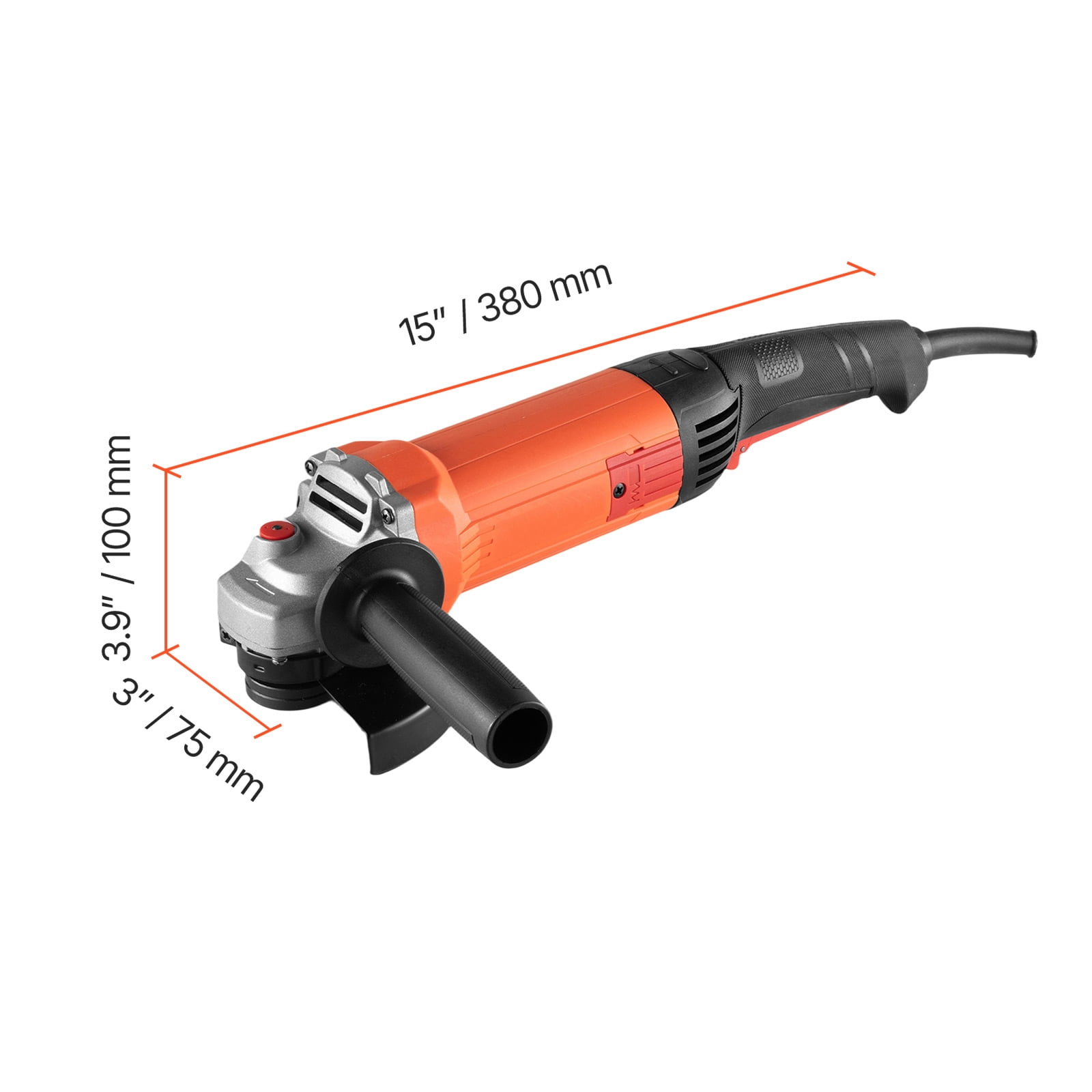 KFFKFF 5" Electric Angle Grinder, 10-Amp High-Speed Power Tool, 10000 RPM Corded Grinder with 230° Adjustable Dust Guard for Metal Cutting, Grinding, and Rust Removal (Disc Not Included)