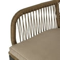 thumbnail image 4 of Elwell Wicker Outdoor 7 Piece Dining Set with Cushion, Matte Black, Light Brown, and Beige, 4 of 13
