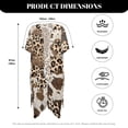 thumbnail image 6 of Xoenoiee Leopard Cow Print Women's Short Sleeve Kimono Cardigans Loose Fit Kimono Cover Ups Womens Casual Cardigan Loose Open Front Kimono Tops, 6 of 7