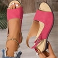 thumbnail image 4 of Women's Chunky Block Low Heels Ankle Strap Slingback Open Toe Summer Sandals Red 9(42), 4 of 9