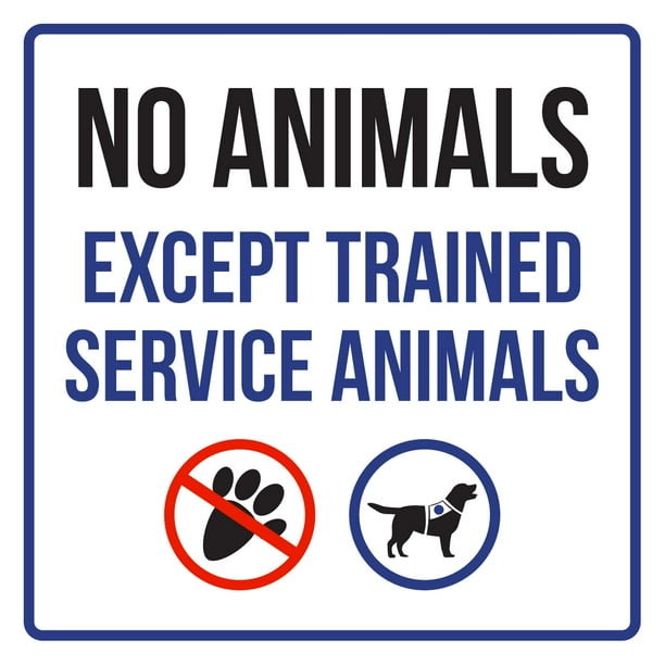 No Animales Except Trained Service Animals Disability Business