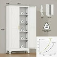 thumbnail image 2 of 71" H Tall Kitchen Pantry Cabinet,Metal Food Storage Cabinets, White Kitchen Cabinet with Doors and Shelves, Large Freestanding Cabinets with Storage for Dining Room, Living Room, 2 of 18