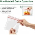 thumbnail image 4 of Sacs de Conservation de Qualité Alimentaire, Sacs de Produits en Plastique à Double Scellage, Sac de Rangement Transparent et Étanche pour Réfrigérateur, Sac Long Scellé Réutilisable pour Congélateur à Glissière, Ouverture Facile pour Fruits et Légumes Cuisine (25 Pcs,C), 4 of 8