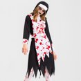 thumbnail image 2 of Traje de disfraces de terror para mujer con sombrero disfraz de vampiro de terror ropa de fiesta de Halloween, 2 of 6