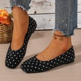 thumbnail image 5 of Miluxas Women's Polka Dots Ballet Flats Closed Square Toe Slip On Flat Shoes Black 6.5(38), 5 of 9