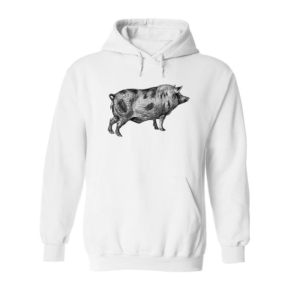 Berkshire Pig Sketch Hoodie Men -Image by Shutterstock, Male XX-Large