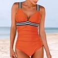 thumbnail image 1 of CAICJ98 Maillot de Bain Femme Contrôle du Ventre une Pièce Maillots de Bain Col Rond Échancré Maillot de Bain Rétro Croisé Orange,m, 1 of 4