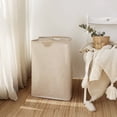 thumbnail image 3 of Dirty Clothes Hamper Simple Foldable Wooden Handle Storage Basket Large Capacity Doll Toy Storage Basket, 3 of 14