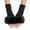 Black, variant on Women's Winter Fingerless Gloves with Fuzzy Faux Furry Cuff Warm Half Finger Hand Warmers for Daily Wear Party