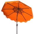 thumbnail image 4 of SAFAVIEH Zimmerman 9' Market Double Top Patio Umbrella, Orange/White, 4 of 6