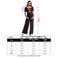 thumbnail image 5 of Women's Maternity Cutout Jumpsuits Short Sleeve Sweetheart Neck Casual High Waist Wide Leg Rompers, 5 of 5