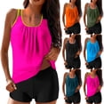 thumbnail image 2 of Vhkiploz 2 Piece Tankini Swimsuit for Women Gradient Color Racerback Tank Top with Boyshort Summer Swimwear Beach Pool Party Outfit Conservative Bathing Suit Pure Army Green XL, 2 of 6