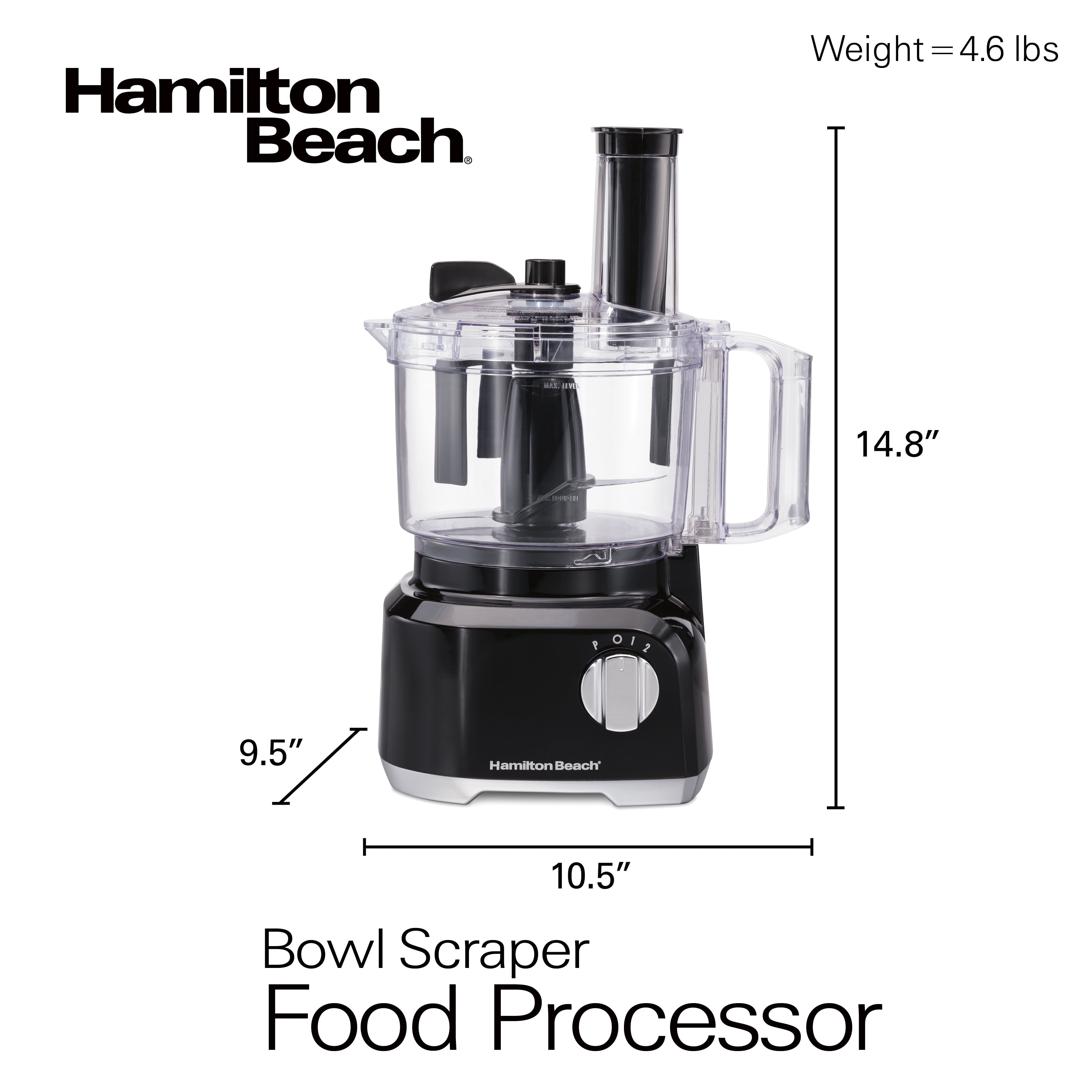 Hamilton Beach® Bowl Scraper Food Processor 8 Cup Capacity Black & Reviews
