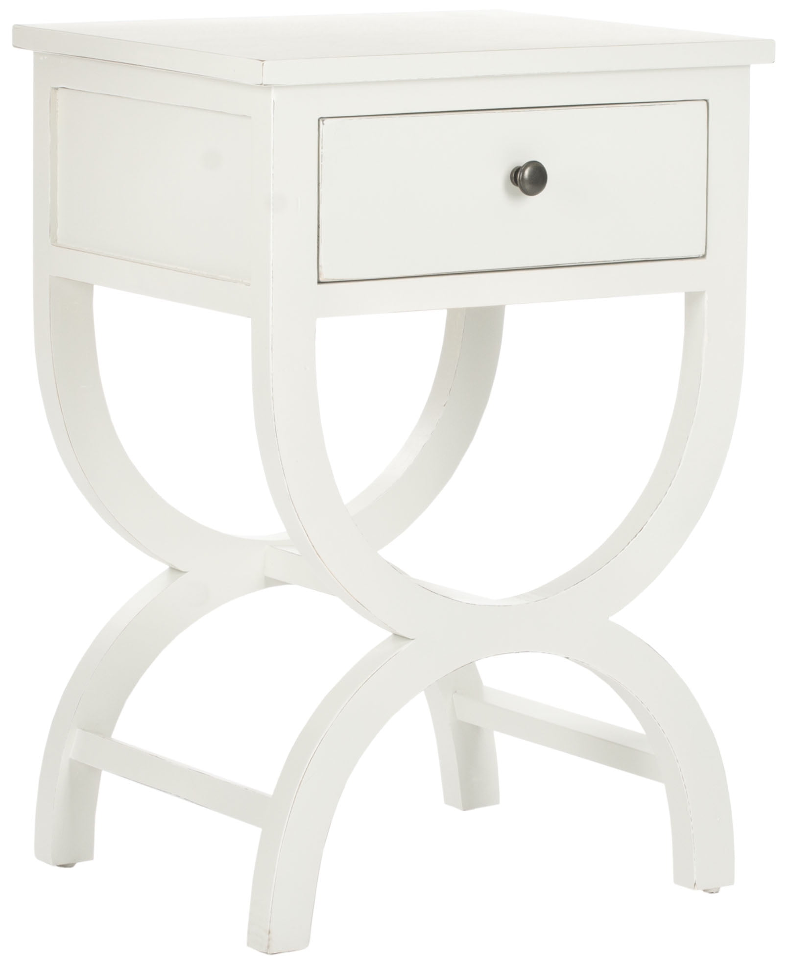 SAFAVIEH Maxine Solid Nightstand with Storage Drawer, Shady White