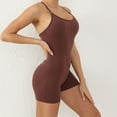 thumbnail image 5 of Miluxas Womens Jumpsuits Unitard Bodysuits One Piece Shorts Rompers Yoga Sleeveless Backless Bodycon Outfits Coffee 6(M), 5 of 7