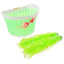 1 Set Girl Bike Basket Bicycle Streamers Handlebar Decoration Kids Bike Accessories for Girls Kids Bicycle Basket Streamers