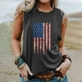 thumbnail image 2 of Odeerbi American Flag Patriotic Tank Top for Women 2025 Summer USA Flag Star Stripe Printed Sleeveless Tops T-Shirt Tee Dark Gray, 2 of 5