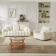 thumbnail image 2 of Muumblus Pure 2 Pieces Living Room Furniture Set, Single Sofa Chair and 3-Seater Sofa, Beige Teddy, 2 of 8